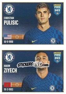 Sticker Christian Pulisic / Hakim Ziyech - FIFA 365 2022 n. 42 - Panini