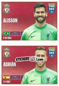 Sticker Alisson / Adrián - FIFA 365 2022 n. 49 - Panini
