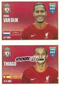 Sticker Virgil van Dijk / Thiago Alcántara - FIFA 365 2022 n. 53 - Panini
