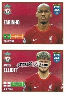 Sticker Fabinho / Harvey Elliott - FIFA 365 2022 - Panini