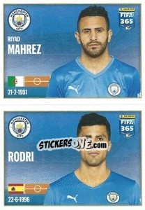 Sticker Riyad Mahrez / Rodri - FIFA 365 2022 n. 71 - Panini