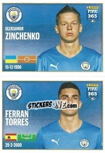 Sticker Oleksandr Zinchenko / Ferran Torres - FIFA 365 2022 n. 72 - Panini