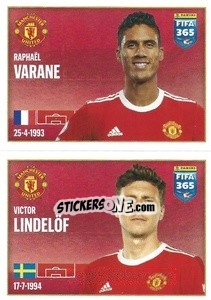 Sticker Raphael Varane / Victor Lindelöf - FIFA 365 2022 - Panini