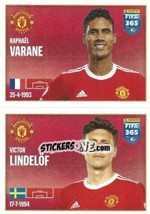 Sticker Raphael Varane / Victor Lindelöf - FIFA 365 2022 n. 80 - Panini