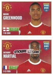 Sticker Mason Greenwood / Anthony Martial - FIFA 365 2022 n. 87 - Panini