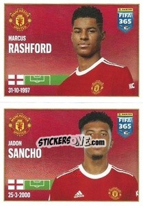 Sticker Marcus Rashford / Jadon Sancho - FIFA 365 2022 n. 88 - Panini