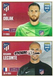 Sticker Jan Oblak / Benjamin Lecomte - FIFA 365 2022 n. 94 - Panini