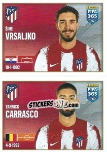 Sticker Šime Vrsaljko / Yannick Carrasco - FIFA 365 2022 n. 98 - Panini