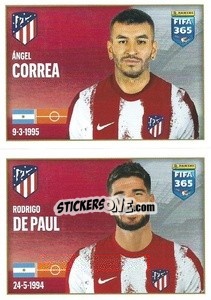 Cromo Ángel Correa / Rodrigo De Paul - FIFA 365 2022 - Panini