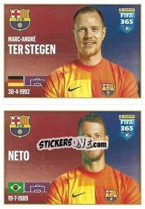 Sticker Marc-André ter Stegen / Neto - FIFA 365 2022 - Panini