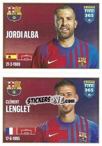 Sticker Jordi Alba / Clément Lenglet - FIFA 365 2022 n. 111 - Panini