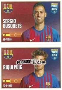 Cromo Sergio Busquets / Riqui Puig - FIFA 365 2022 - Panini