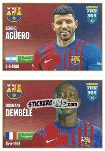Sticker Sergio Agüero / Ousmane Dembélé - FIFA 365 2022 - Panini