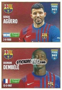 Sticker Sergio Agüero / Ousmane Dembélé - FIFA 365 2022 n. 116 - Panini