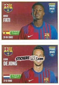 Sticker Ansu Fati / Luuk de Jong - FIFA 365 2022 n. 117 - Panini