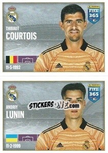 Sticker Thibaut Courtois / Andriy Lunin - FIFA 365 2022 n. 124 - Panini