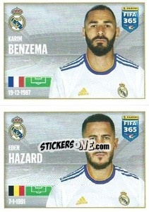 Sticker Karim Benzema / Eden Hazard - FIFA 365 2022 n. 132 - Panini