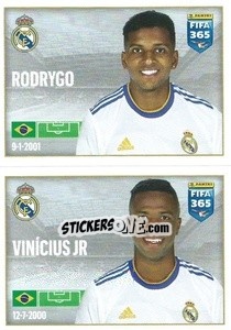 Cromo Rodrygo / Vinícius Jr - FIFA 365 2022 - Panini