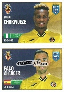 Cromo Samuel Chukwueze / Paco Alcácer - FIFA 365 2022 - Panini