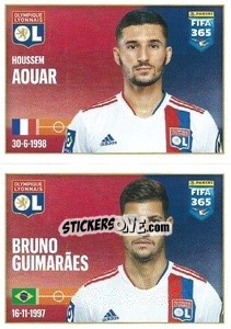 Sticker Houssem Aouar / Bruno Guimarães - FIFA 365 2022 n. 159 - Panini