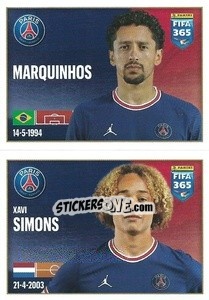 Sticker Marquinhos / Xavi Simons - FIFA 365 2022 n. 172 - Panini