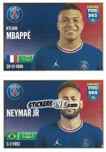 Sticker Kylian Mbappé / Neymar Jr - FIFA 365 2022 n. 178 - Panini