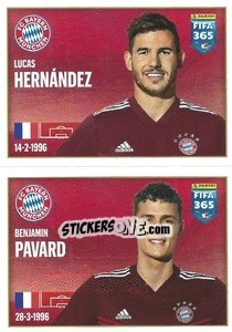 Sticker Lucas Hernández / Benjamin Pavard - FIFA 365 2022 n. 185 - Panini