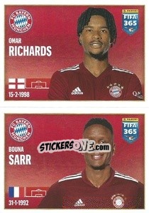 Sticker Omar Richards / Bouna Sarr - FIFA 365 2022 n. 186 - Panini