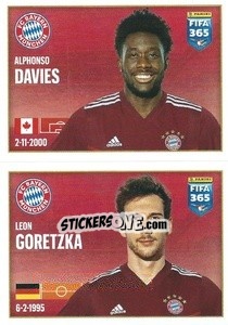 Sticker Alphonso Davies / Leon Goretzka - FIFA 365 2022 n. 188 - Panini