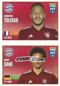 Cromo Corentin Tolisso / Leroy Sané - FIFA 365 2022 - Panini