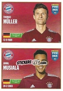 Sticker Thomas Müller / Jamal Musiala - FIFA 365 2022 n. 193 - Panini