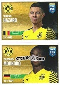 Sticker Thorgan Hazard / Youssoufa Moukoko - FIFA 365 2022 - Panini