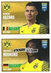 Sticker Thorgan Hazard / Youssoufa Moukoko - FIFA 365 2022 n. 207 - Panini
