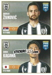 Figurina Andrija Živkovic / Shinji Kagawa - FIFA 365 2022 - Panini