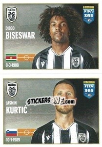 Cromo Diego Biseswar / Jasmin Kurtic - FIFA 365 2022 - Panini