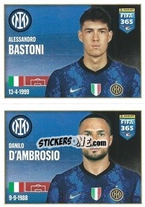 Cromo Alessandro Bastoni / Danilo D'Ambrosio - FIFA 365 2022 - Panini