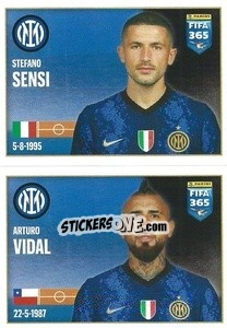 Cromo Stefano Sensi / Arturo Vidal - FIFA 365 2022 - Panini