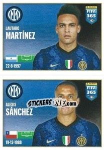 Sticker Lautaro Martínez / Alexis Sánchez - FIFA 365 2022 n. 253 - Panini