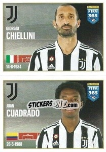 Sticker Giorgio Chiellini / Juan Cuadrado - FIFA 365 2022 - Panini