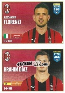 Sticker Alessandro Florenzi / Brahim Díaz - FIFA 365 2022 n. 278 - Panini