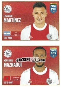 Sticker Lisandro Martínez / Noussair Mazraoui - FIFA 365 2022 n. 306 - Panini