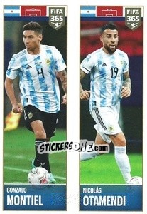 Sticker Gonzalo Montiel / Nicolás Otamendi - FIFA 365 2022 n. 343 - Panini
