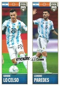 Cromo Giovani Lo Celso / Leandro Paredes - FIFA 365 2022 - Panini