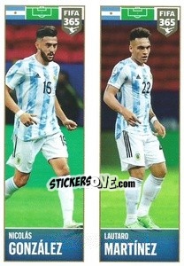 Sticker Nicolás González / Lautaro Martínez - FIFA 365 2022 n. 348 - Panini