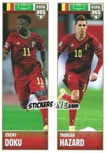 Sticker Jérémy Doku / Thorgan Hazard - FIFA 365 2022 n. 355 - Panini