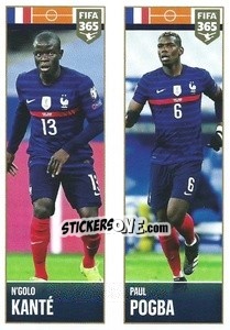 Sticker N'Golo Kanté / Paul Pogba - FIFA 365 2022 n. 377 - Panini