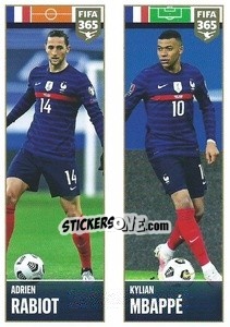 Sticker Adrien Rabiot / Kylian Mbappé - FIFA 365 2022 - Panini