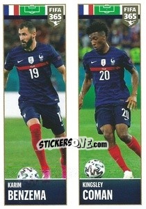 Cromo Karim Benzema / Kingsley Coman - FIFA 365 2022 - Panini