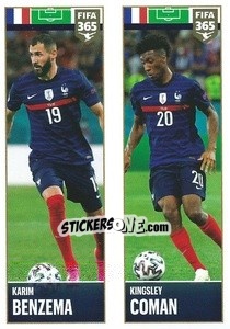 Sticker Karim Benzema / Kingsley Coman - FIFA 365 2022 n. 379 - Panini