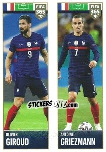 Sticker Olivier Giroud / Antoine Griezmann - FIFA 365 2022 n. 380 - Panini